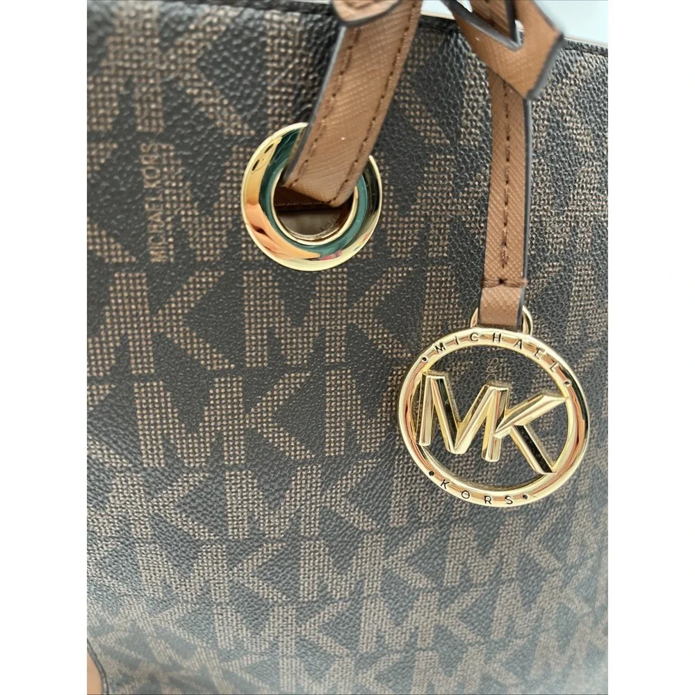 NWT Michael Kors Walsh MD MF Tote Brown Luggage MK Signature Shoulder Bag - Picture 2 of 12